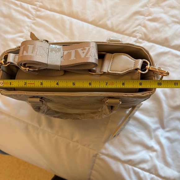 Valentino Orlandi Light Taupe Quilted Vegan Leather Hand Bag - NWT - Picture 13 of 14